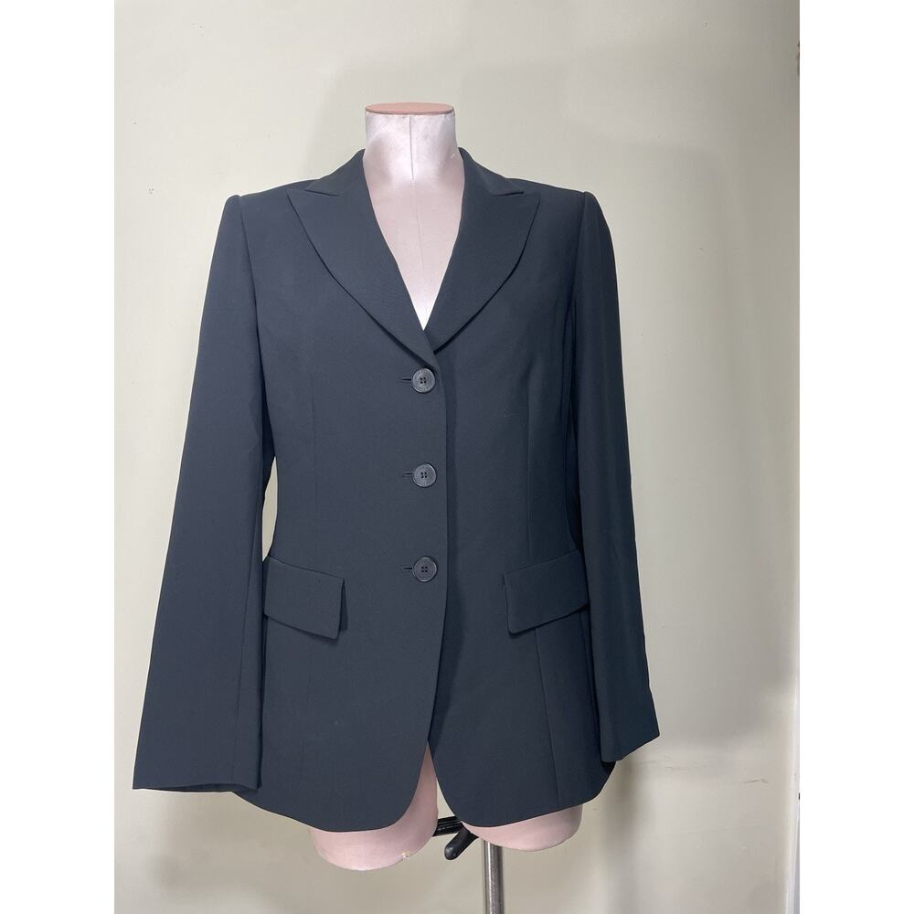 Anne Klein Women's 6 Suit Black 3 Signature Button Blazer Career Chic Y2K EUC - Picture 3 of 13